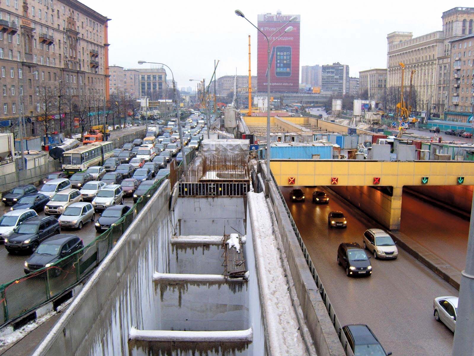 Typical views of traffic congestion in Moscow 