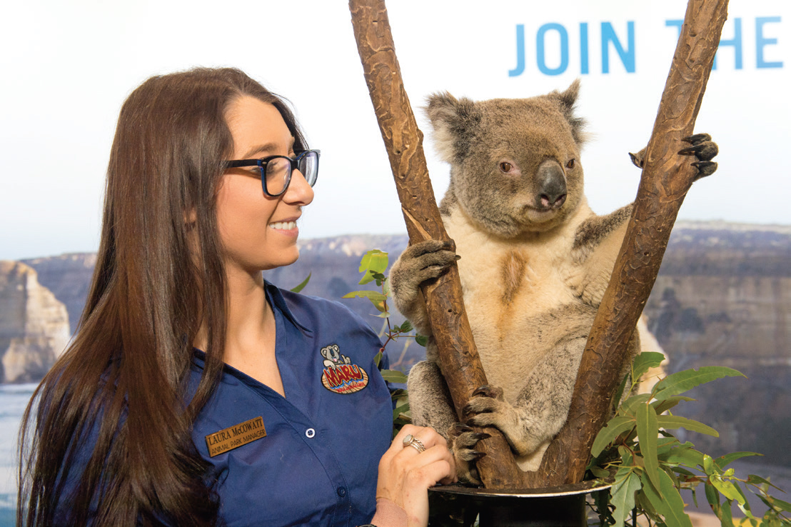 Laura McCowatt with Koala