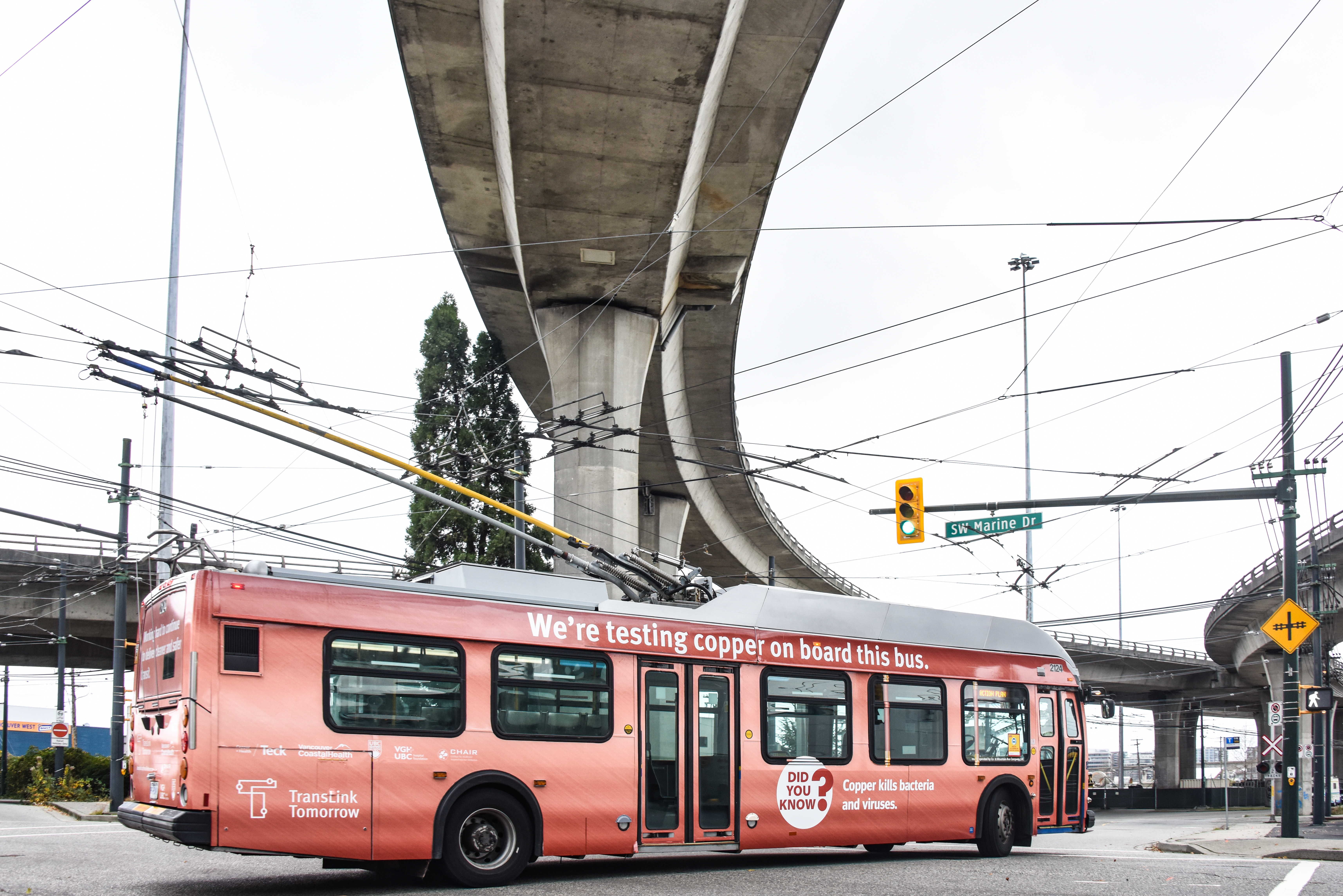 TransLink’s project is part of a study in which copper-based products and organosilane will be installed on SkyTrain and buses (Credit: TransLink)