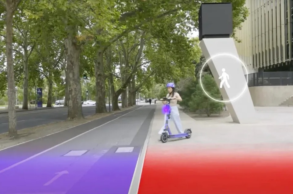 Micromobility speed limiting pedestrian safety Australia (image: Beam)