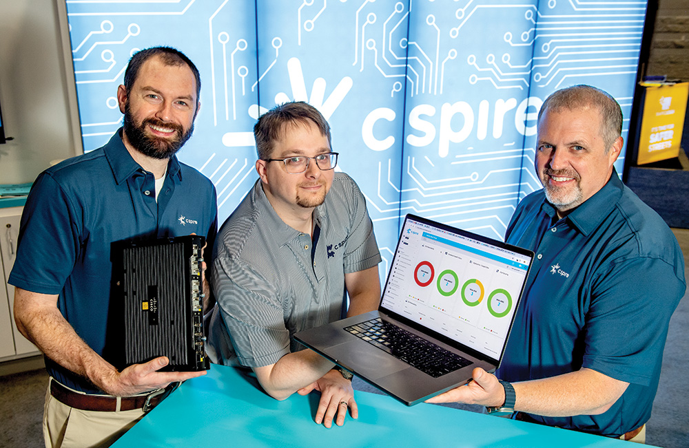 Jason Barbee, Brad Knopps and Jeremy Sanders of C Spire