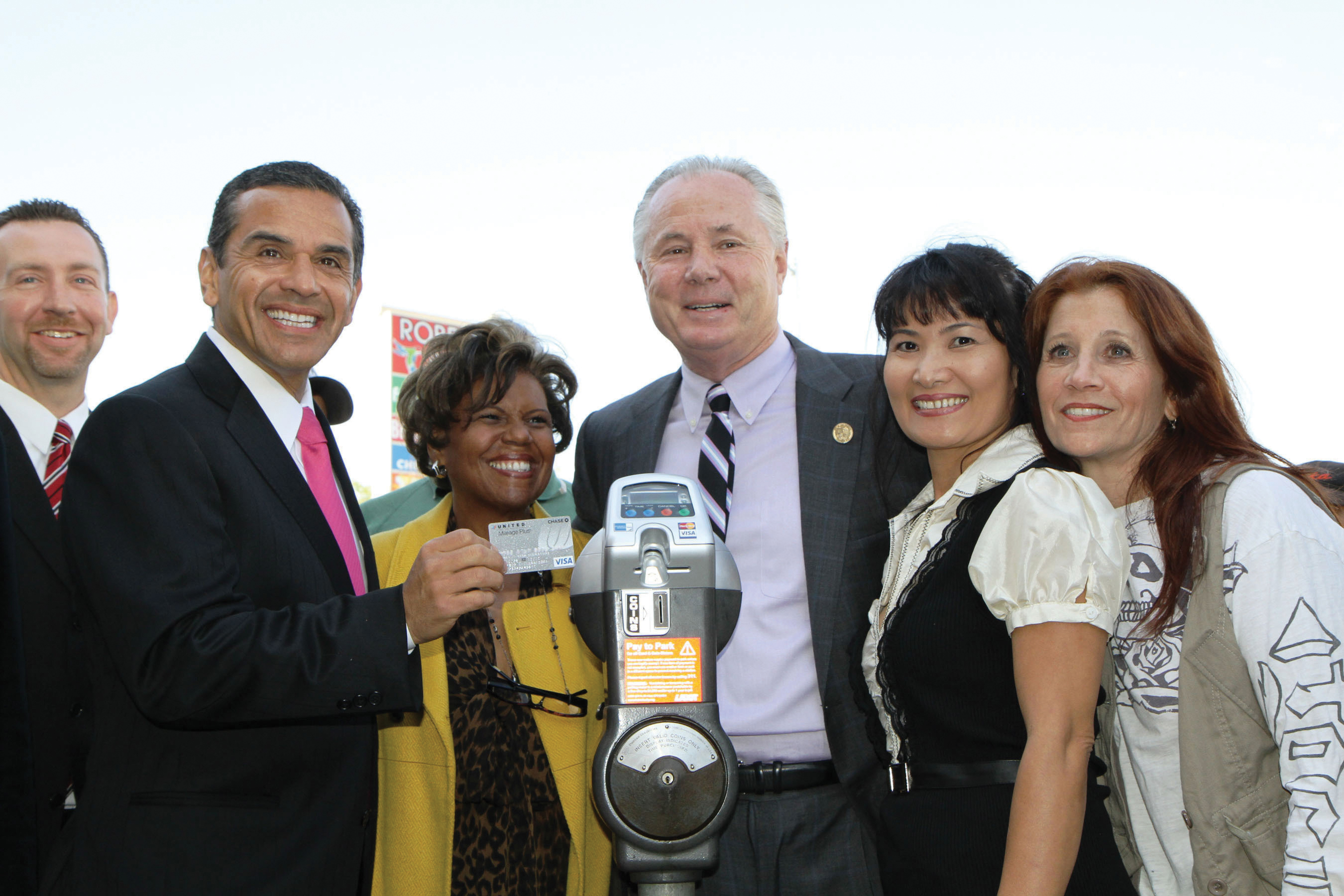 Mayor Villaraigosa and other Los Angeles city officials celebrate