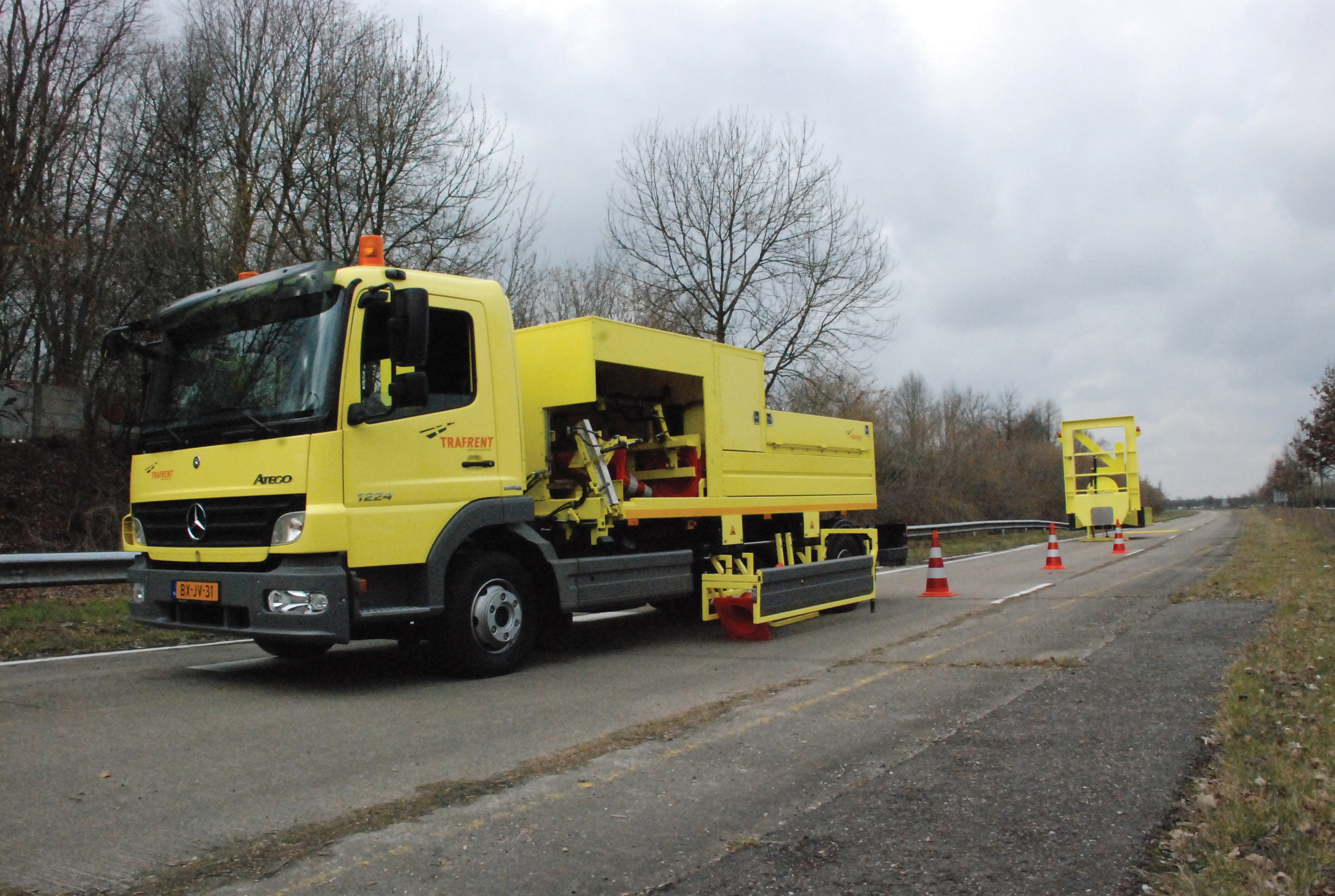 Road Cones being laid