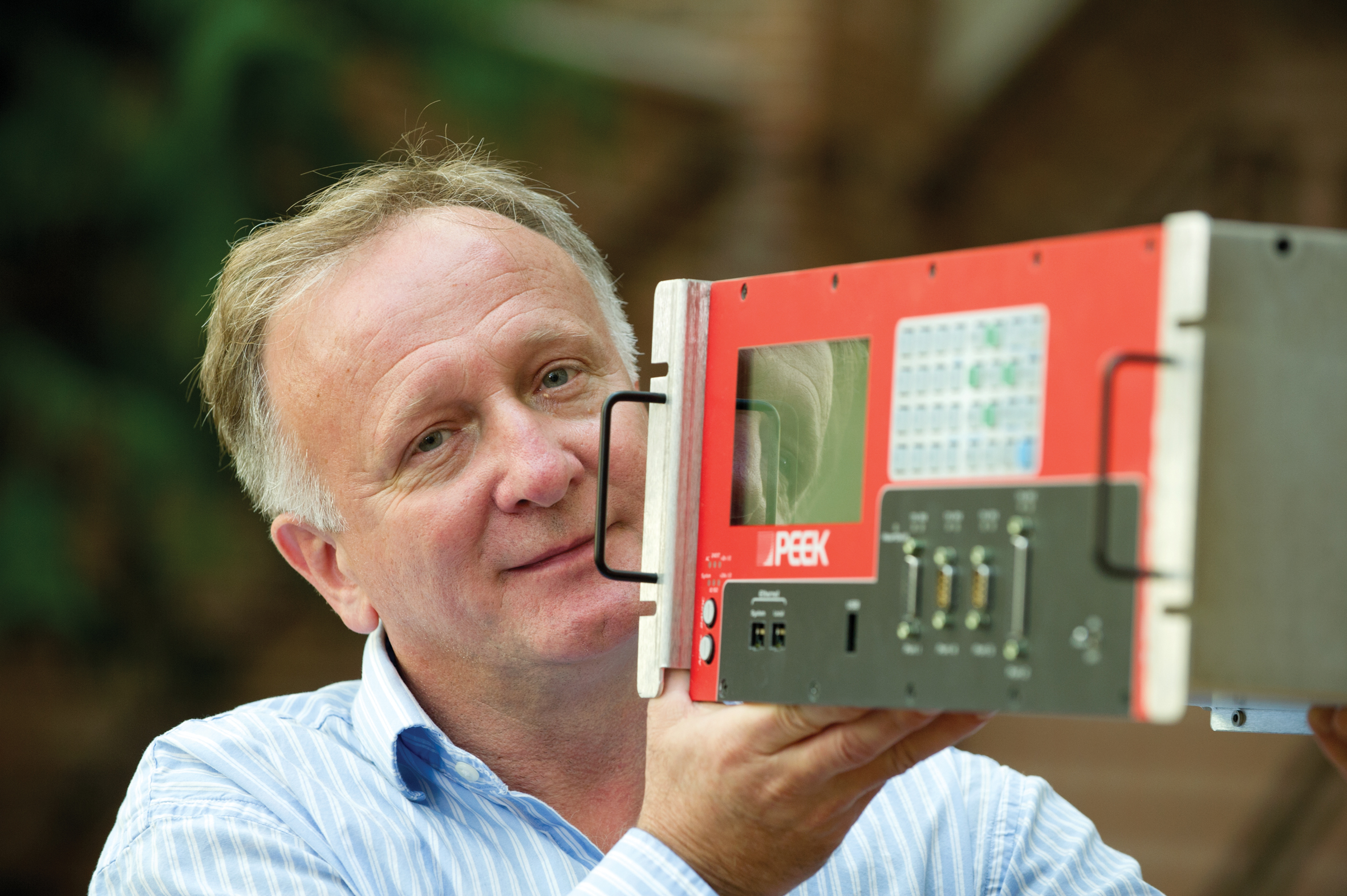 Peek Traffic's Don Maas with an ATC-2000 Don Maas of Peek Traffic