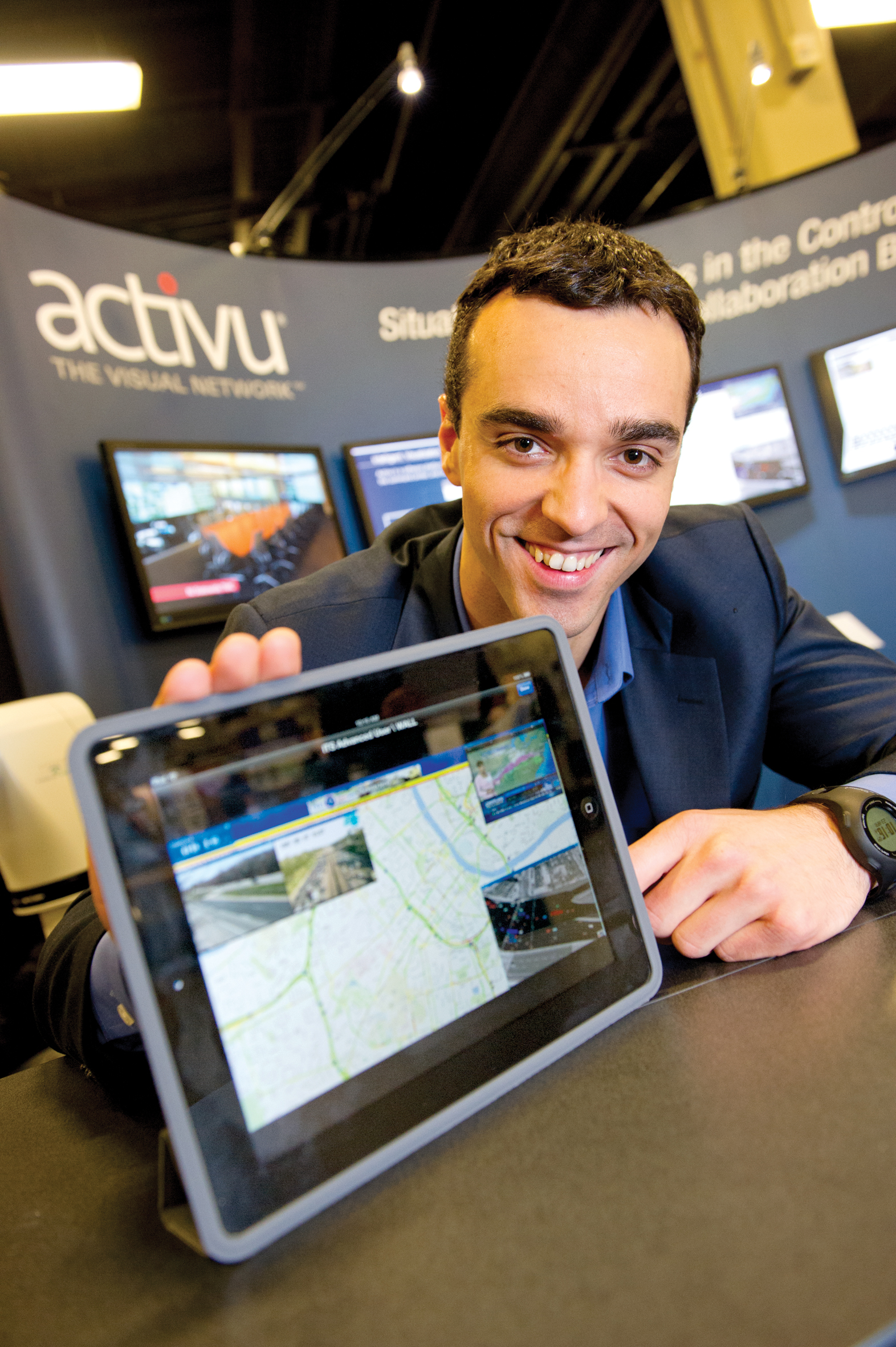 Activu's Jose Calhherios displays the new system Jose Calhherios