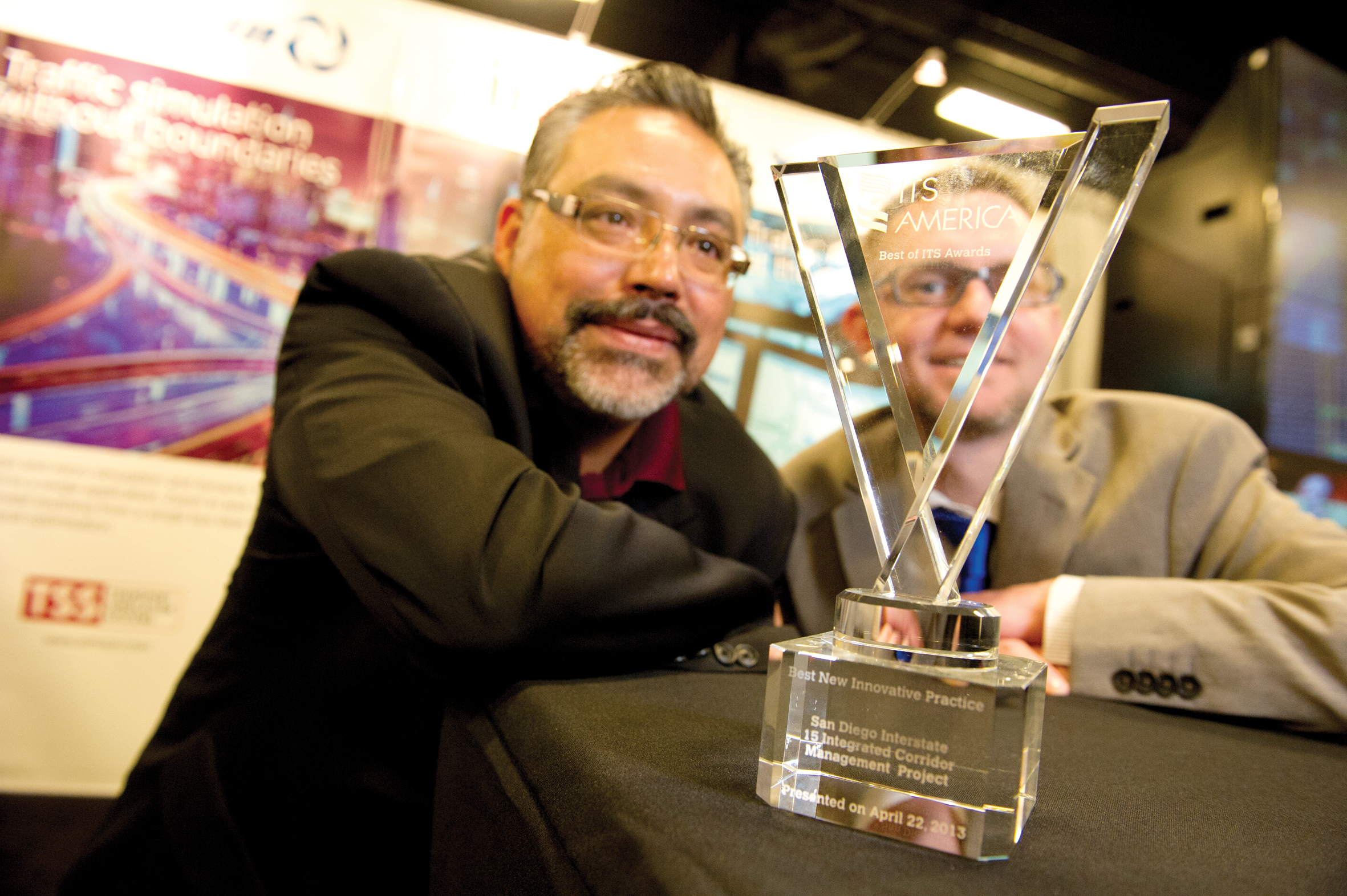 J Alex Estrella (left) and Mathew Juckes with the 'Best of ITS Award' J Alex Estrella and Mathew Juckes