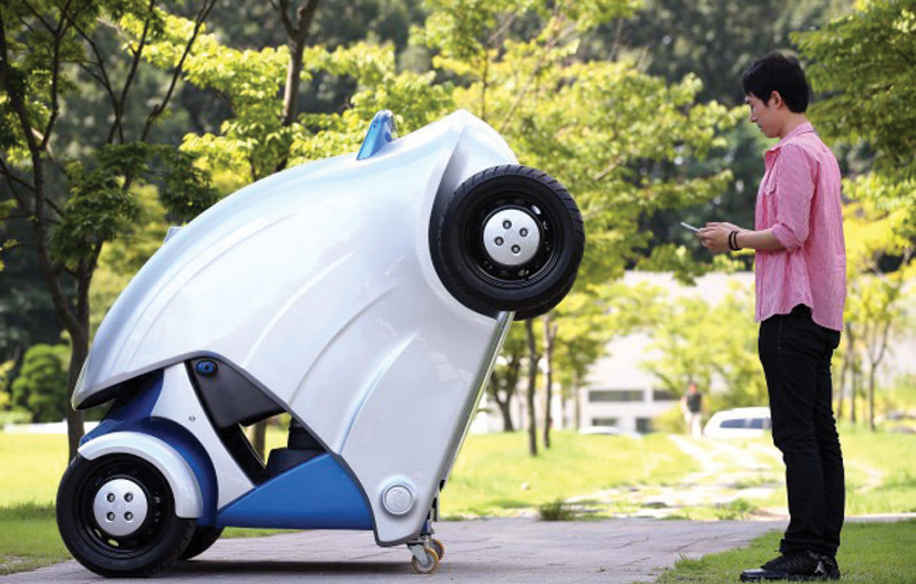 Korean university unveils foldable electric vehicle foldable electric vehicle