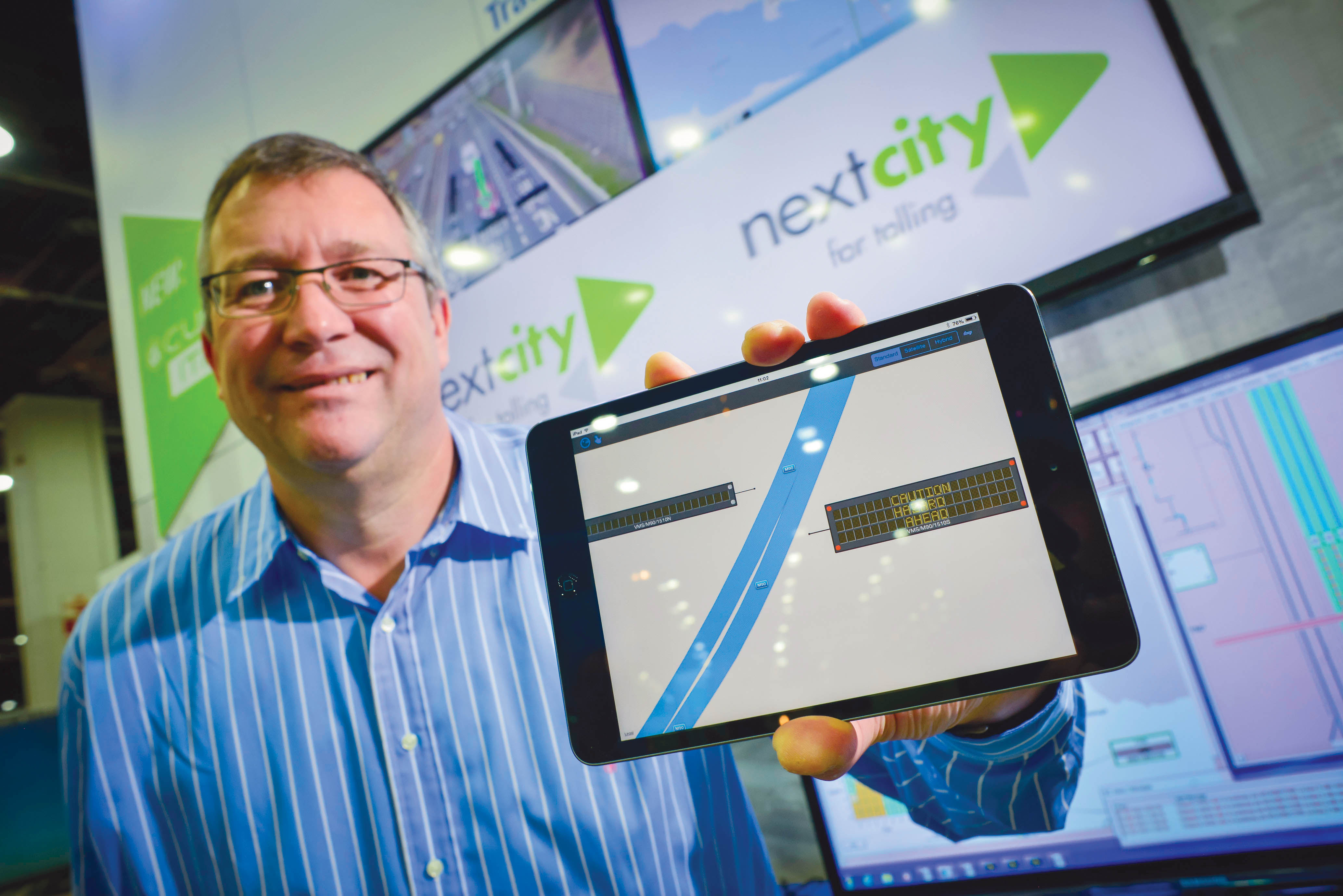 Chris Bax of Cubic displays the company’s solutions Chris Bax of Cubic