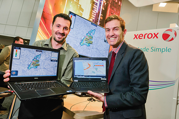 Frederic Roulland and Mark Byrne of Xerox with the Merge system Frederic Roulland and Mark Byrne