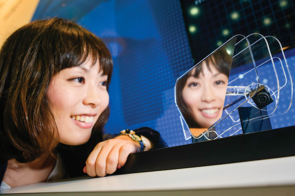 Asuka Horita of Panasonic with the side-view camera Panasonic community