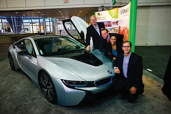 From left to right: Laurens Eckelboom, Peter O’Driscoll, Tina Dyer and Brent Paxton of Parkmobile Parkmobile Team