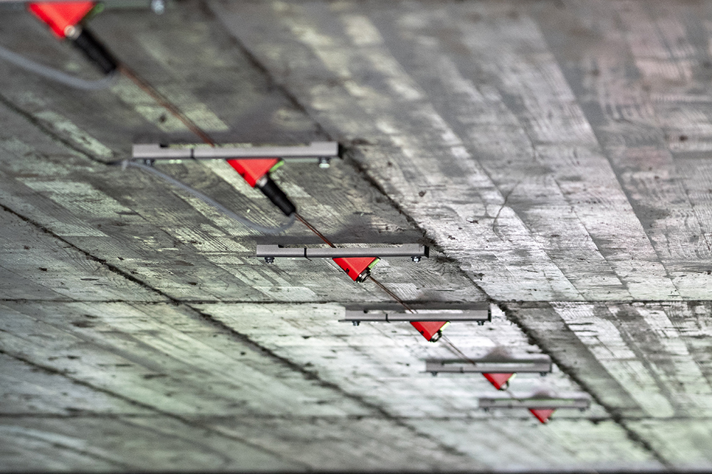 Cestel’s SiWIM sensors installed on the underside of a bridge