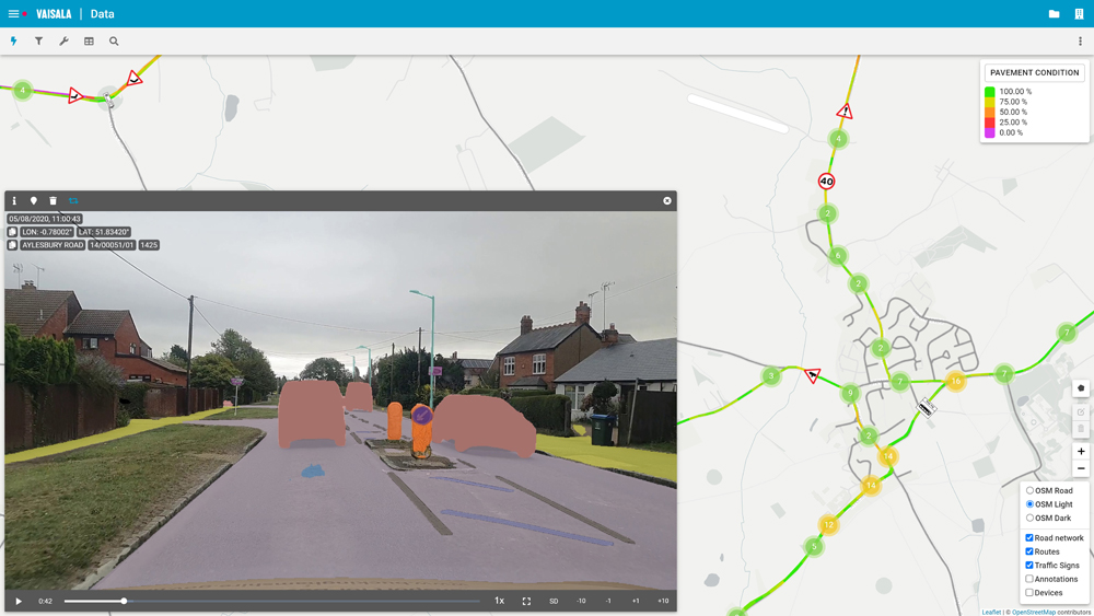 A road image captured by Vaisala technology in operation © Vaisala