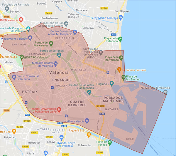 Participants in the scheme were charged for driving into the shaded area, according to a fee structure based on five criteria