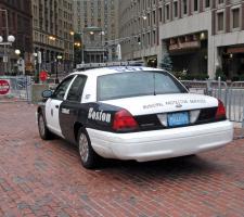 A Boston police department command car