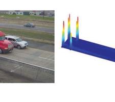 Data was captured for the pictured vehicle shown in a three dimensional plot