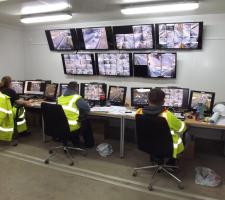 The temporary CCTV control room M62