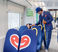 matching Train Attendant Attire to the seats Stockholmstag