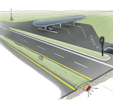 A series of electric vehicle recharging facilities 