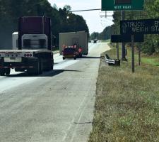 All vehicles are be weighed at highway speed 