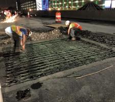 I-91 Viaduct steel deck repairs.