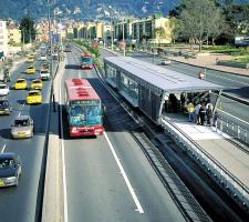 TransMilenio operating in Bogotá