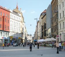 Public transport users in Brno, in the Czech Republic