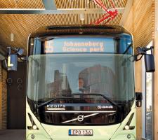 A recharged bus Chalmers University building