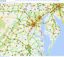 A RITIS road network map, demonstrating the capability to visualise processed traffic data for convenient agency use..png