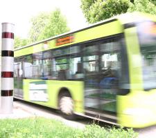 Bus in Wiesbaden, Germany with Vitronic's PoliScanspeed speed enforcement