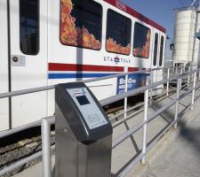 An EFC reader on a UTA TRAX platform