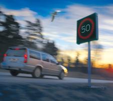 Swedish VMS sign shown on road