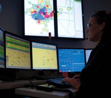 An EMS dispatcher at work