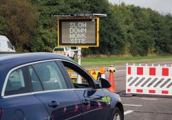 Work zone safety intruding vehicle cone sensor