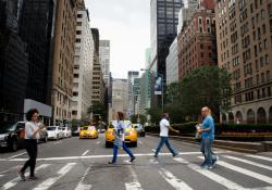 New York City street crossing on Park Ave