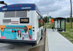 IndyGo bus stop solar lighting kerb ramp Central Indiana Regional Transportation Authority