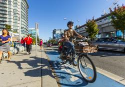 Active travel cycle lanes urban decarbonisation (image: TransLink)