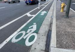 Sustainable transport decarbonisation bike lane Los Angeles © ITS International