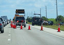 Traffic danger road safety workzone cones © Palms | Dreamstime.com