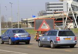 variable message sign on a road 